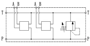 ПЛИТА.JYT-NG6-2RV CETOP 3 NG6 300bar 2 секц.