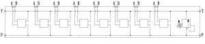 ПЛИТА.JYT-NG6-8RV CETOP 3 NG6 300bar 8 секц.